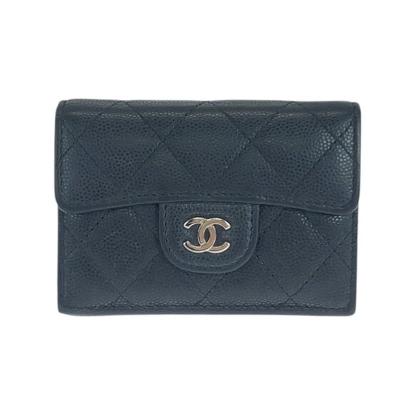 CHANEL Black Lambskin Leather Logo Wallet - Picture 1 of 10